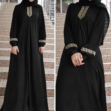Load image into Gallery viewer, Long Muslim Dress Embroidery Kaftan Abaya
