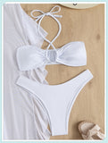 3-Piece Floral Print Knot Front Bikinis