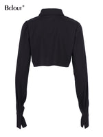 Flare Sleeve Asymmetry White Crop Top