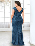 Plus Size  Elegant Sequin Evening Dress