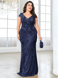 Plus Size  Elegant Sequin Evening Dress