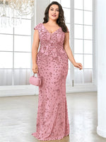 Plus Size  Elegant Sequin Evening Dress