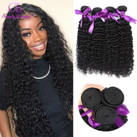 Peruvian Kinky Curly Hair Bundles 100% Human Hair Extensions