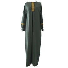 Load image into Gallery viewer, Long Muslim Dress Embroidery Kaftan Abaya
