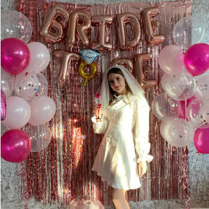 63pcs Silver White Bride To Be Foil Balloons