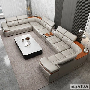 Elegant Leather Sectional Sofa Sets