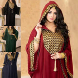Hooded Abaya Knitted Kaftan Evening Dresses