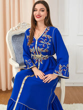 Load image into Gallery viewer, embroidered round neck abaya
