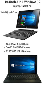 2-in-1 10 inch Laptops Tablet PC