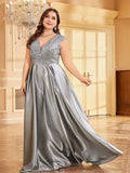 Plus Size Luxury Satin Evening Dress