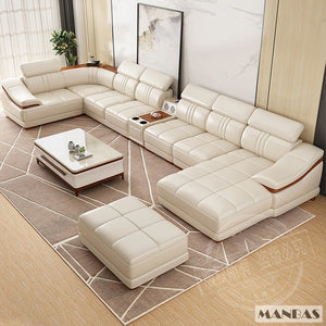 Elegant Leather Sectional Sofa Sets