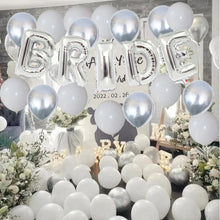 Load image into Gallery viewer, 63pcs Silver White Bride To Be Foil Balloons
