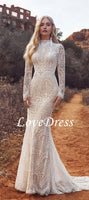 O Neck Mermaid Wedding Dress