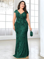 Plus Size  Elegant Sequin Evening Dress
