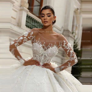 Exquisite A-Line Sparkle Wedding Dress