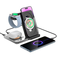 Load image into Gallery viewer, Magnetic Wireless Charging Stand for iPhone 15/14/13/12, iWatch Ultra/8/7/6/5, AirPods 3/2/Pro, Samsung
