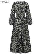 Load image into Gallery viewer, Long-Sleeve Leopard Dresses
