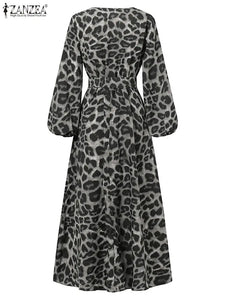 Long-Sleeve Leopard Dresses