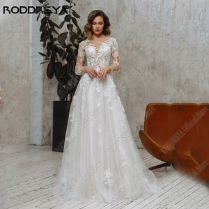 Elegant Long Sleeves A-Line Wedding Dress