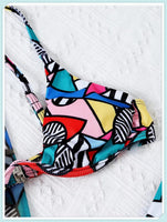 3-Piece Floral Print Knot Front Bikinis