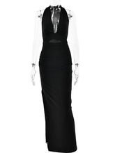 Load image into Gallery viewer, Sexy Backless High Slit Halter Dress
