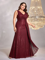 Sleeveless Sequin Evening Dress