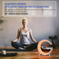Wireless Charger Stereo Bluetooth Speaker Night Light Alarm Clock