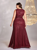 Sleeveless Sequin Evening Dress