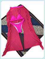 3-Piece Floral Print Knot Front Bikinis