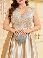 Plus Size Luxury Satin Evening Dress