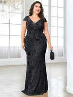 Plus Size  Elegant Sequin Evening Dress