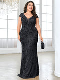Plus Size  Elegant Sequin Evening Dress