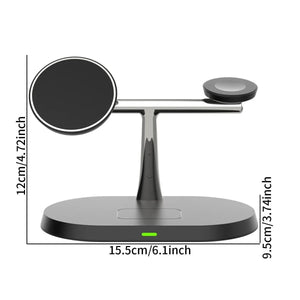 Magnetic Wireless Charging Stand for iPhone 15/14/13/12, iWatch Ultra/8/7/6/5, AirPods 3/2/Pro, Samsung