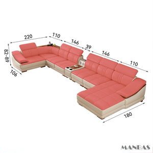 Elegant Leather Sectional Sofa Sets