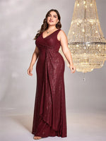 Sleeveless Sequin Evening Dress