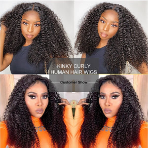 Mongolian Curly Lace Front Human Hair Wig