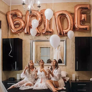 Metallic Bride Letter Wedding Balloons
