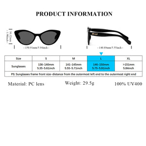 Cat eye shapes women's sunglasses