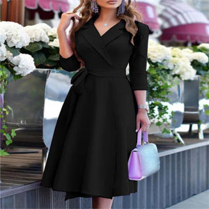 V-neck Strap Waist Dresses