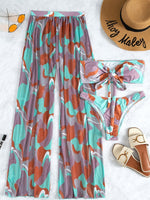 3-Piece Floral Print Knot Front Bikinis