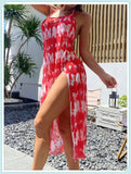 3-Piece Floral Print Knot Front Bikinis