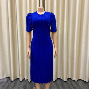 Elegant Pleated Office Dresses