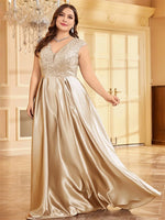 Plus Size Luxury Satin Evening Dress
