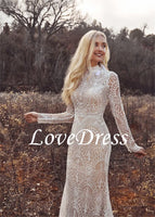 O Neck Mermaid Wedding Dress