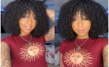 Load image into Gallery viewer, Kinky Afro Curly Wigs With Bangs
