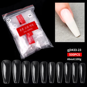 500pcs  Natural Tips Nails Extension