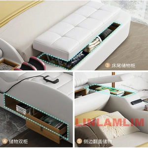 Modern Multifunctional Smart Tech Futuristic Bed