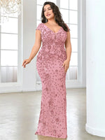 Plus Size  Elegant Sequin Evening Dress