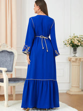 Load image into Gallery viewer, embroidered round neck abaya
