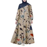 Vintage Floral Printed Abaya